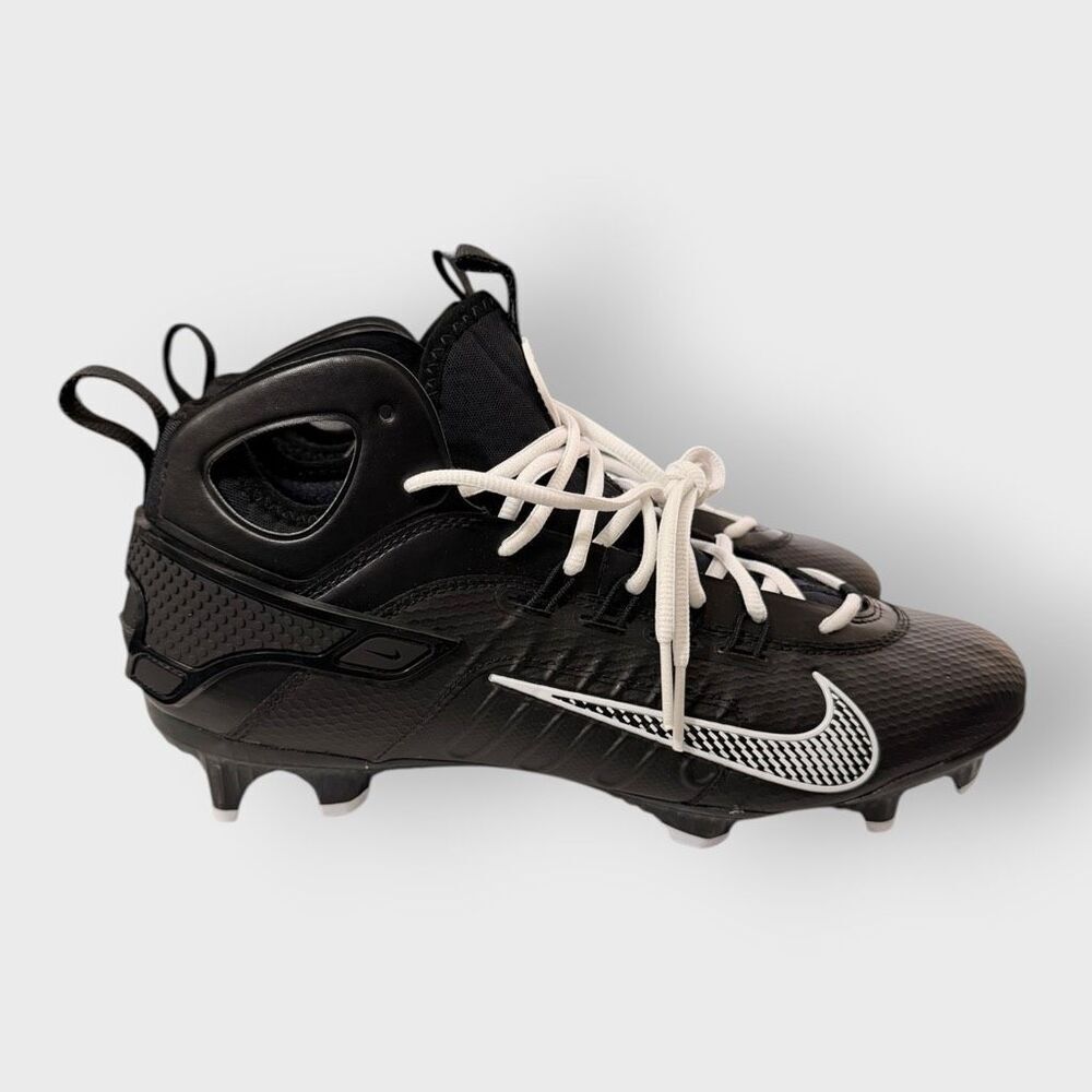 Nike Huarache 9 Elite Mid LAX Black Lacrosse Cleats FD0088-002 Mens size 12 New